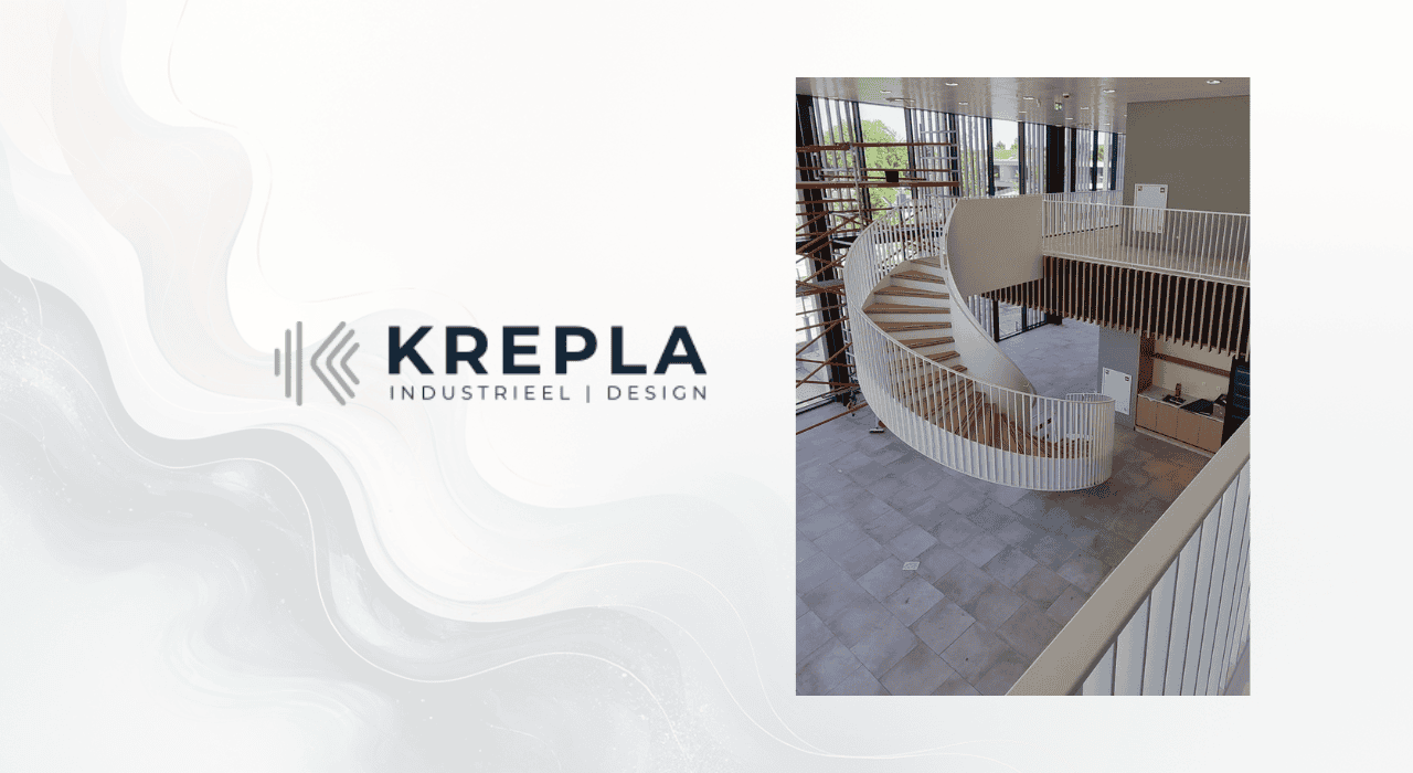 3D Engineer ontwerpt maatwerk stalen trap in tekenprogramma bij Krepla in Ommen